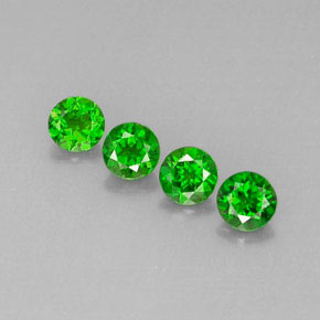 Pedras preciosas de diopsídio de cromo verde natural de  ct, corte redondo, VS