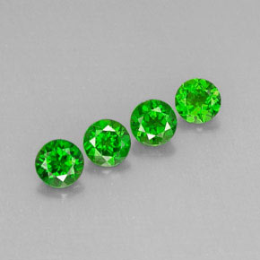 Pedras preciosas de diopsídio de cromo verde natural de  ct, corte redondo, VS