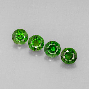 Pedras preciosas de diopsídio de cromo verde natural de  ct, corte redondo, VS