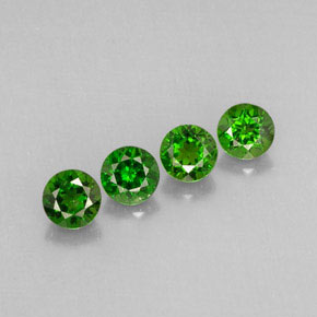 Pedras preciosas de diopsídio de cromo verde natural de  ct, corte redondo, VS