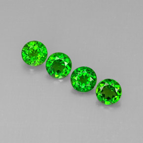 Pedras preciosas de diopsídio de cromo verde natural de  ct, corte redondo, VS