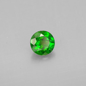 Diopsídio de cromo verde natural 0,49ct, corte redondo, VS
