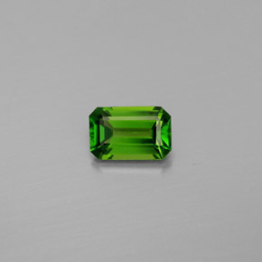 Diopsídio de cromo verde natural 0,53ct, corte esmeralda, VS