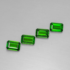 Pedras preciosas de diopsídio de cromo verde natural de  ct, corte esmeralda, VS
