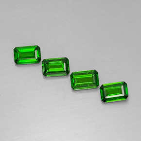 Pedras preciosas de diopsídio de cromo verde natural de  ct, corte esmeralda, VS
