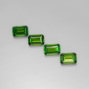 Pedras preciosas de diopsídio de cromo verde natural de  ct, corte esmeralda, VVS-VS