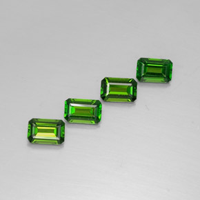 Pedras preciosas de diopsídio de cromo verde natural de  ct, corte esmeralda, VVS-VS