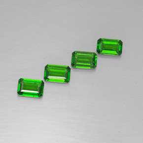 Pedras preciosas de diopsídio de cromo verde natural de  ct, corte esmeralda, VVS-VS