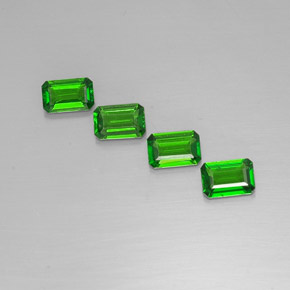 Pedras preciosas de diopsídio de cromo verde natural de  ct, corte esmeralda, VVS-VS