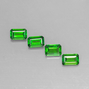 Pedras preciosas de diopsídio de cromo verde natural de  ct, corte esmeralda, VS