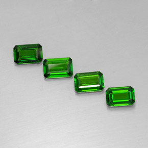 Pedras preciosas de diopsídio de cromo verde natural de  ct, corte esmeralda, VVS-VS