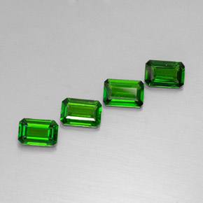 Pedras preciosas de diopsídio de cromo verde natural de  ct, corte esmeralda, VVS-VS