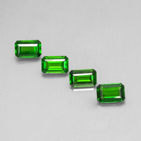 Pedras preciosas de diopsídio de cromo verde natural de  ct, corte esmeralda, VVS-VS