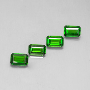Pedras preciosas de diopsídio de cromo verde natural de  ct, corte esmeralda, VVS-VS