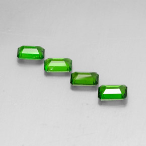 Pedras preciosas de diopsídio de cromo verde natural de  ct, corte esmeralda, VVS-VS