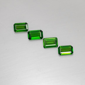 Pedras preciosas de diopsídio de cromo verde natural de  ct, corte esmeralda, VVS-VS