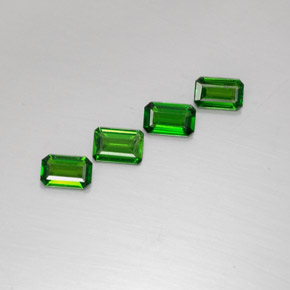 Pedras preciosas de diopsídio de cromo verde natural de  ct, corte esmeralda, VVS-VS