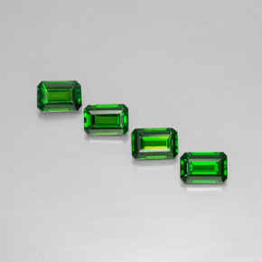Pedras preciosas de diopsídio de cromo verde natural de  ct, corte esmeralda, VVS