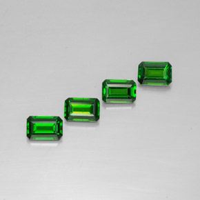 Pedras preciosas de diopsídio de cromo verde natural de  ct, corte esmeralda, VVS