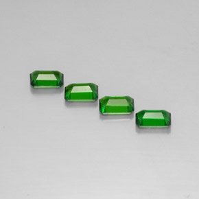 Pedras preciosas de diopsídio de cromo verde natural de  ct, corte esmeralda, VVS