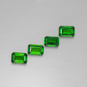 Pedras preciosas de diopsídio de cromo verde natural de  ct, corte esmeralda, VS