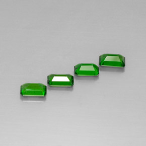 Pedras preciosas de diopsídio de cromo verde natural de  ct, corte esmeralda, VS