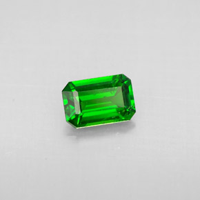 Diopsídio de cromo verde natural 0,54ct, corte esmeralda, VS