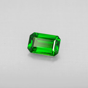 Diopsídio de cromo verde natural 0,54ct, corte esmeralda, VS
