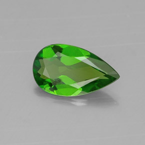 Diopsídio de cromo verde natural 0,53ct, formato de pêra, VS
