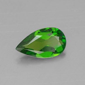 Diopsídio de cromo verde natural 0,53ct, formato de pêra, VS
