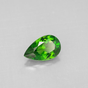 Diopsídio de cromo verde natural 0,73ct, formato de pêra, VS