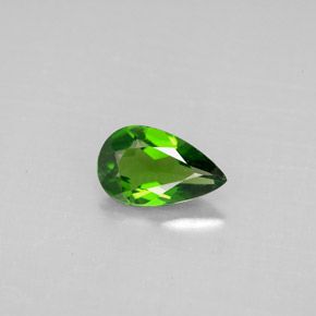 Diopsídio de cromo verde natural 0,73ct, formato de pêra, VS