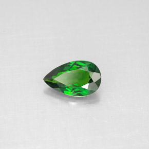 Diopsídio de cromo verde natural 0,75ct, formato de pêra, VVS-VS