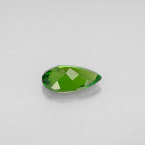 Diopsídio de cromo verde natural 0,74ct, formato de pêra, VVS-VS