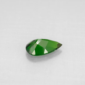Diopsídio de cromo verde natural 0,78ct, formato de pêra, VVS-VS