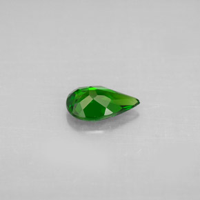 Diopsídio de cromo verde natural 0,68ct, formato de pêra, VVS-VS