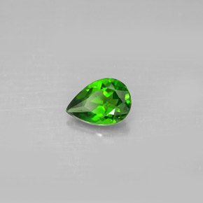 Diopsídio de cromo verde natural 0,67ct, formato de pêra, VS