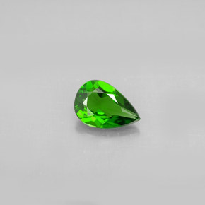 Diopsídio de cromo verde natural 0,63ct, formato de pêra, VS