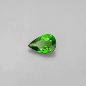Diopsídio de cromo verde natural 0,63ct, formato de pêra, VS