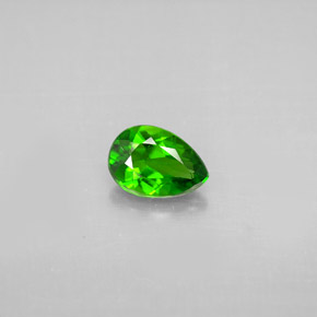 Diopsídio de cromo verde natural 0,68ct, formato de pêra, VS