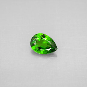 Diopsídio de cromo verde natural 0,68ct, formato de pêra, VS