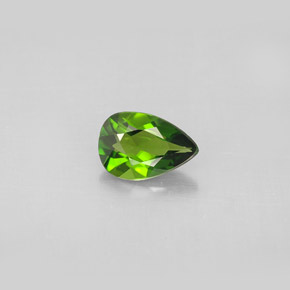 Diopsídio de cromo verde natural 0,66ct, formato de pêra, VS