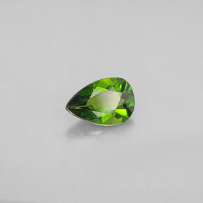 Diopsídio de cromo verde natural 0,66ct, formato de pêra, VS