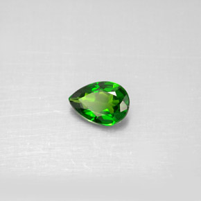 Diopsídio de cromo verde natural 0,59ct, formato de pêra, VS