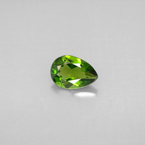 Diopsídio de cromo verde natural 0,62ct, formato de pêra, VS