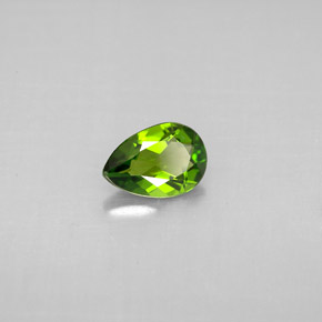 Diopsídio de cromo verde natural 0,62ct, formato de pêra, VS