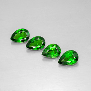 Pedras preciosas de diopsídio de cromo verde natural de  ct, formato de pêra, VVS-VS