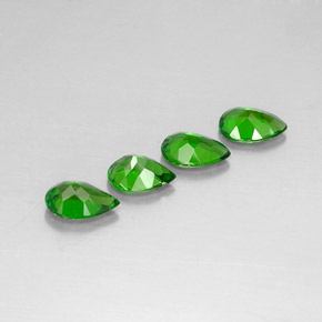 Pedras preciosas de diopsídio de cromo verde natural de  ct, formato de pêra, VVS-VS