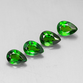 Pedras preciosas de diopsídio de cromo verde natural de  ct, formato de pêra, VVS