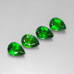 Pedras preciosas de diopsídio de cromo verde natural de  ct, formato de pêra, VVS-VS